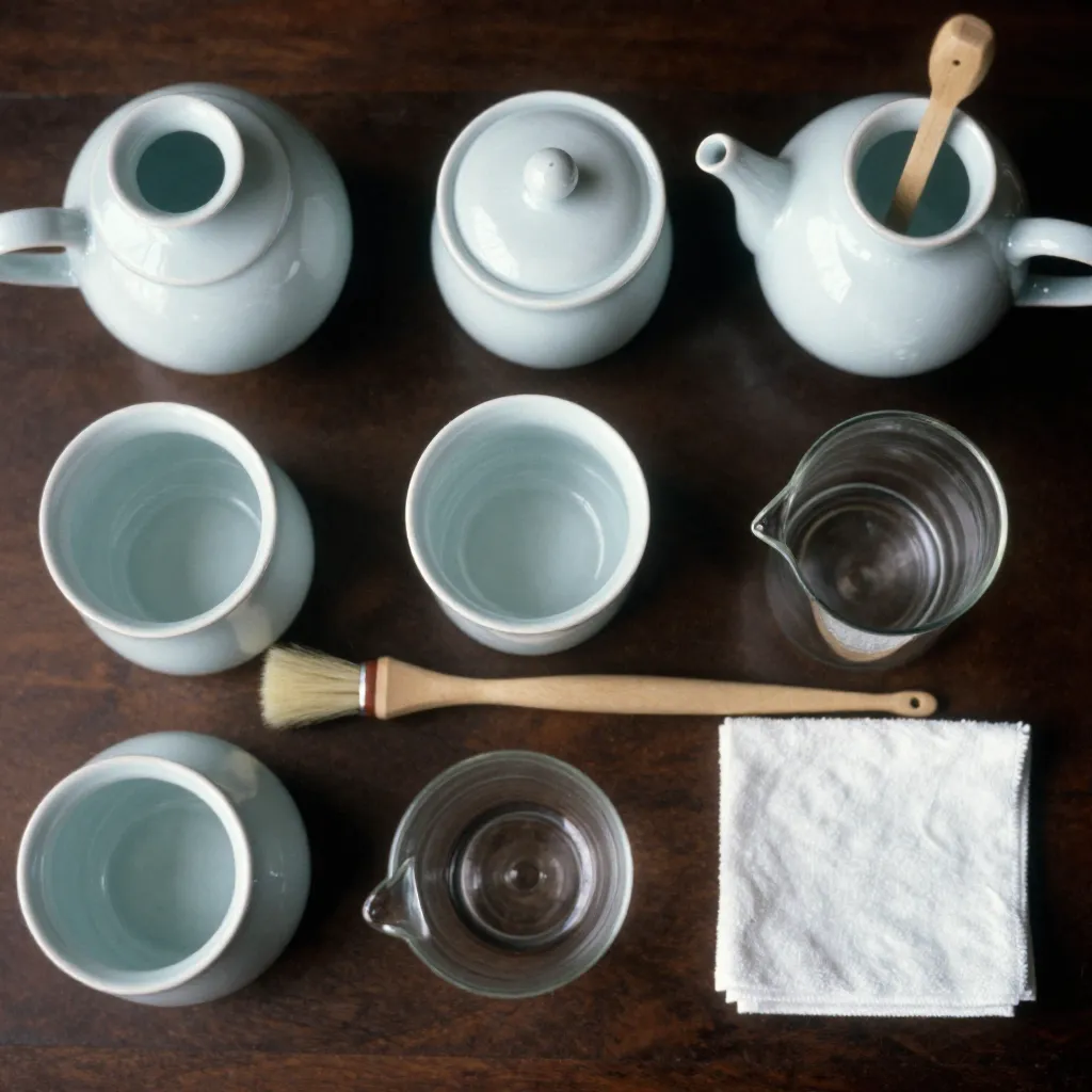 Top-down view of porcelain arrangement